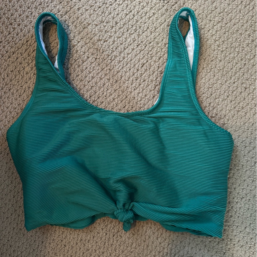 Coral Reef Teal Bikini Top